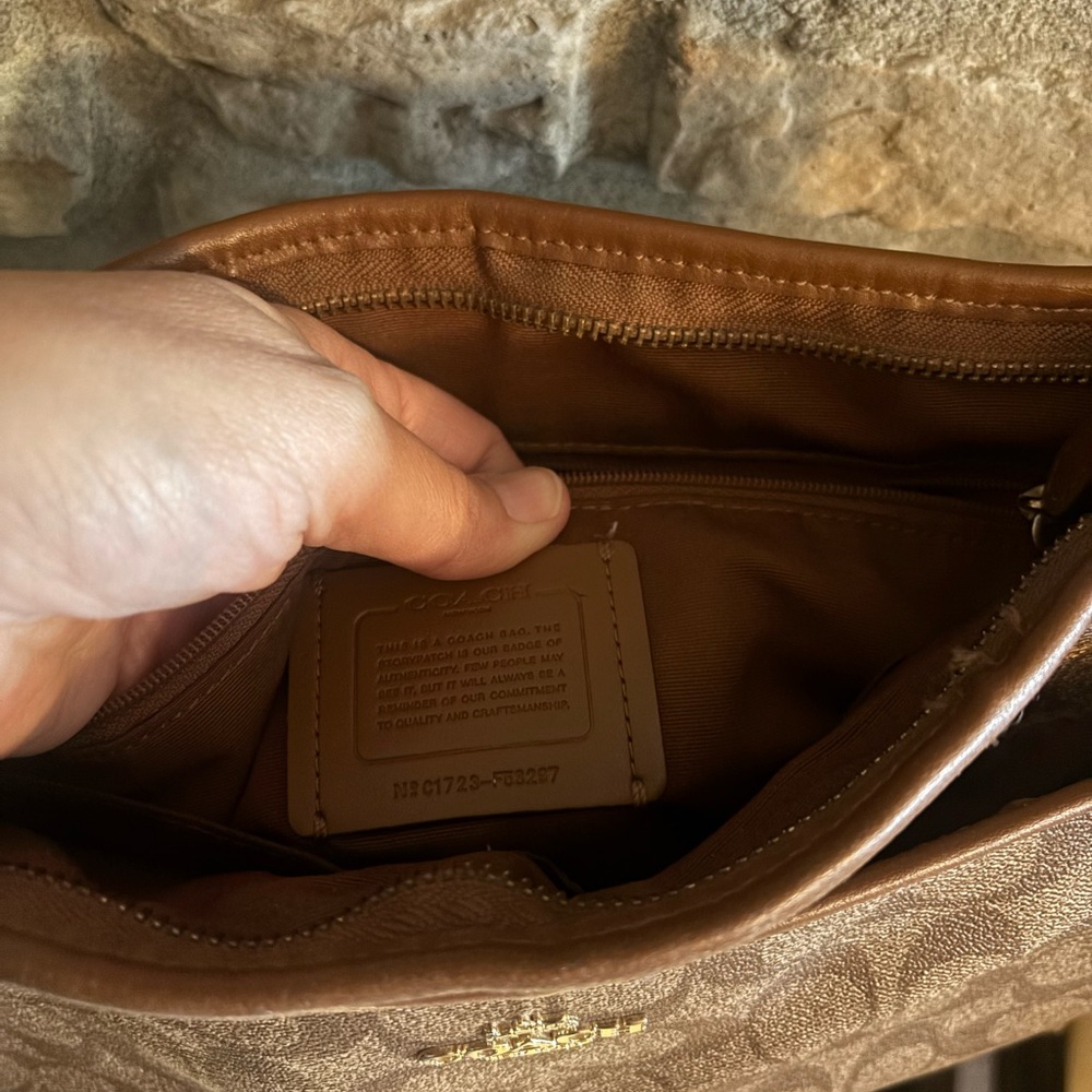 Coach Tan and Brown Signature Crossbody Bag - Picture 9 of 16